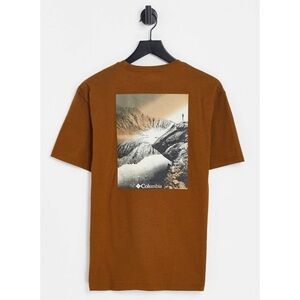 Columbia Westhoff back print T-shirt in brown size S